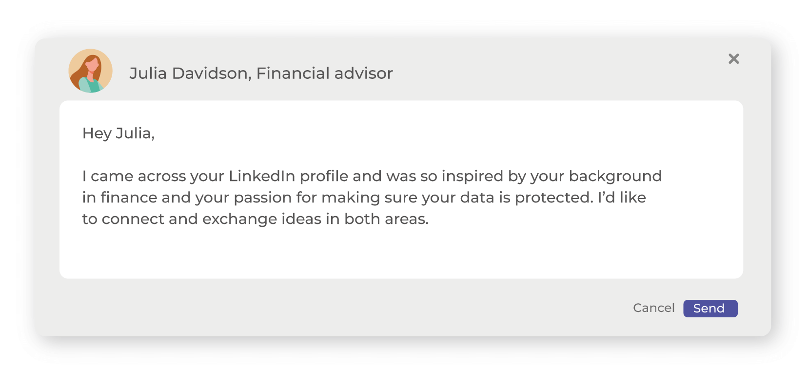 LinkedIn connection request example