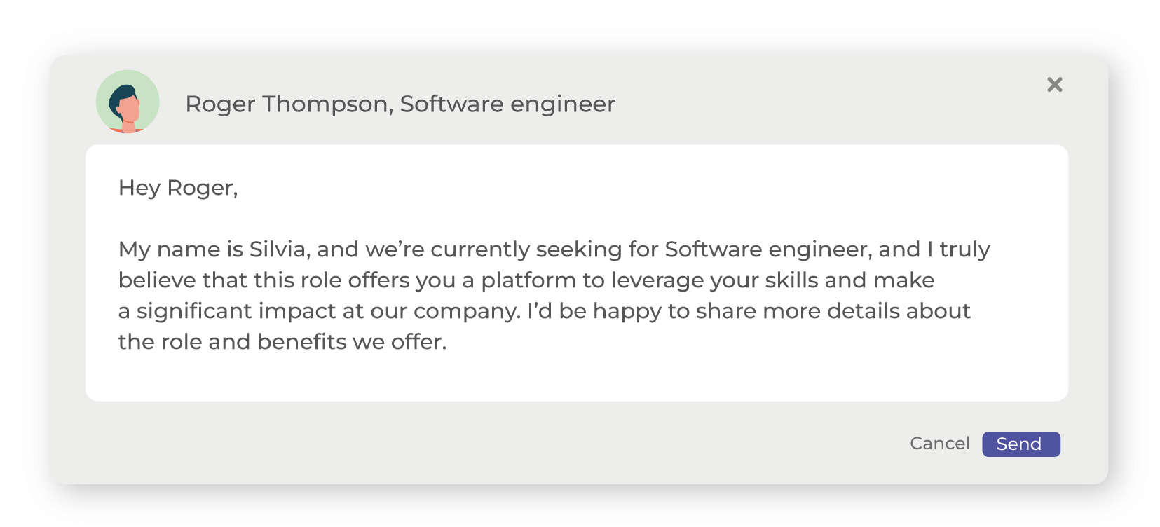 Recruiter connection request example