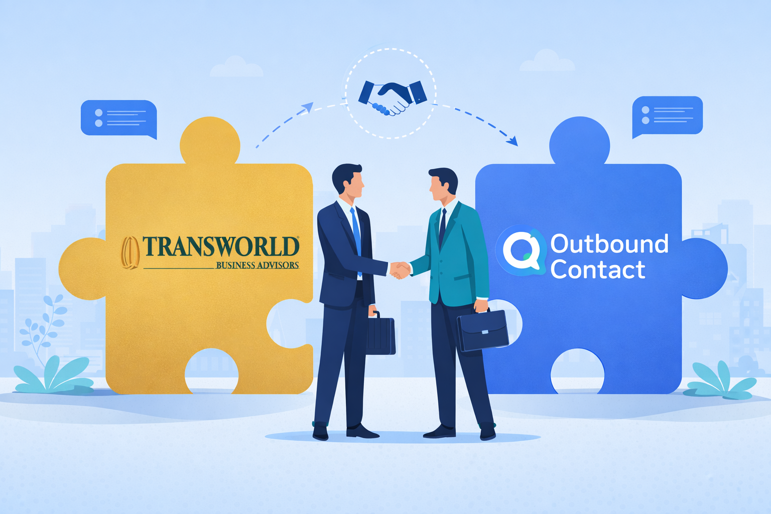 Business partnership in the making graphic