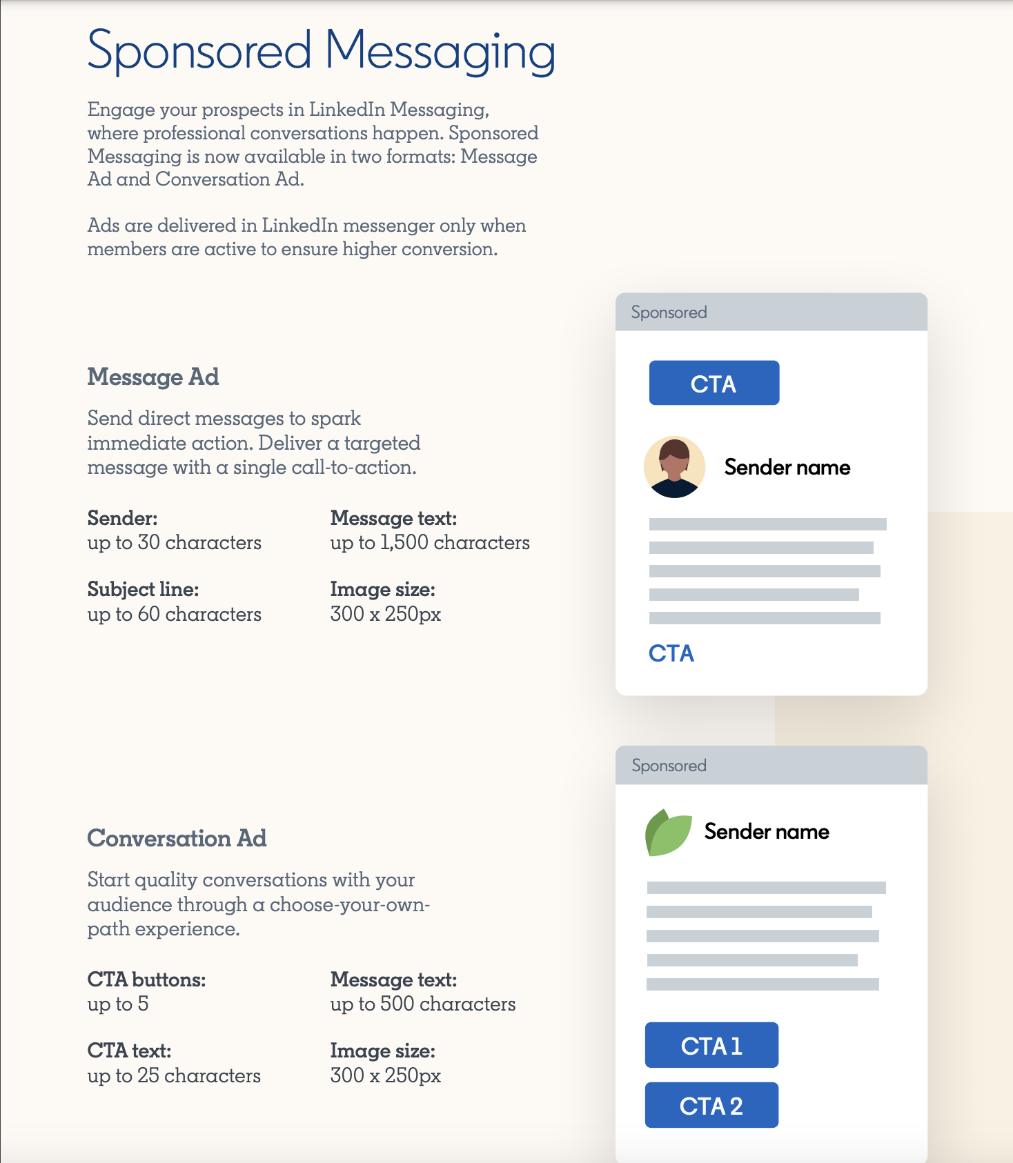 Sponsored Messaging example